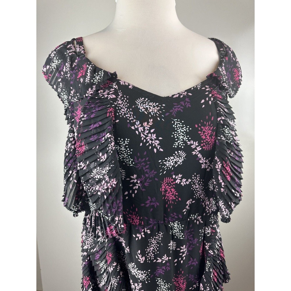 NWT Lane Bryant Floral Tiered Ruffle Off-The-Shoulder Maxi Dress Plus Size 24 P - Picture 14 of 16